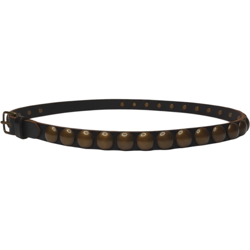 VTG GAP Brown Genuine Leather Studded Belt Womens M Y2K Boho Grunge Punk Indie